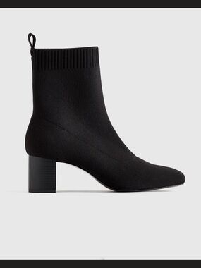 Quince Eco Knit Heeled Bootie- black size 9